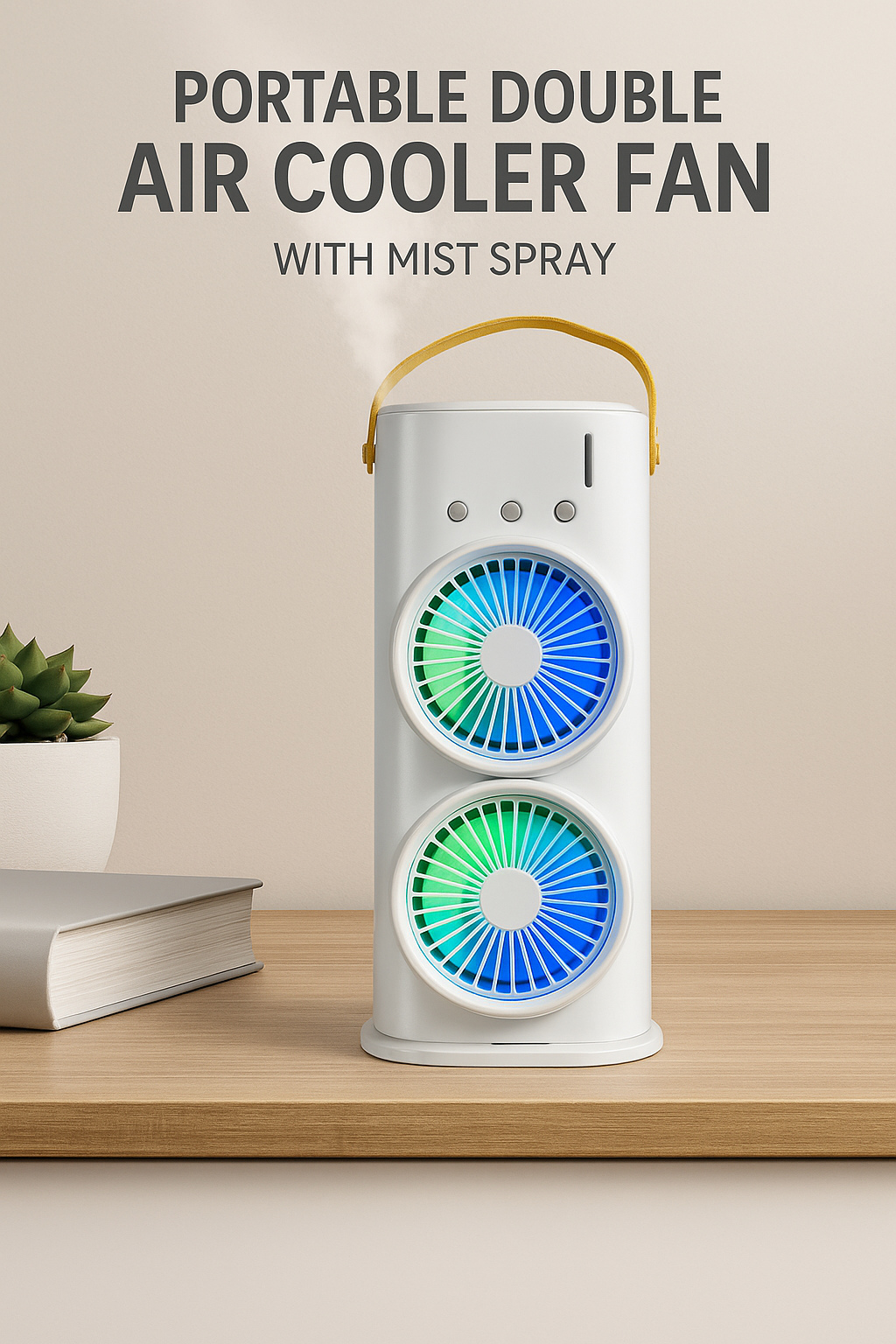 ❄️ Portable Double Air Cooler Fan – Cool Twice as Fast!