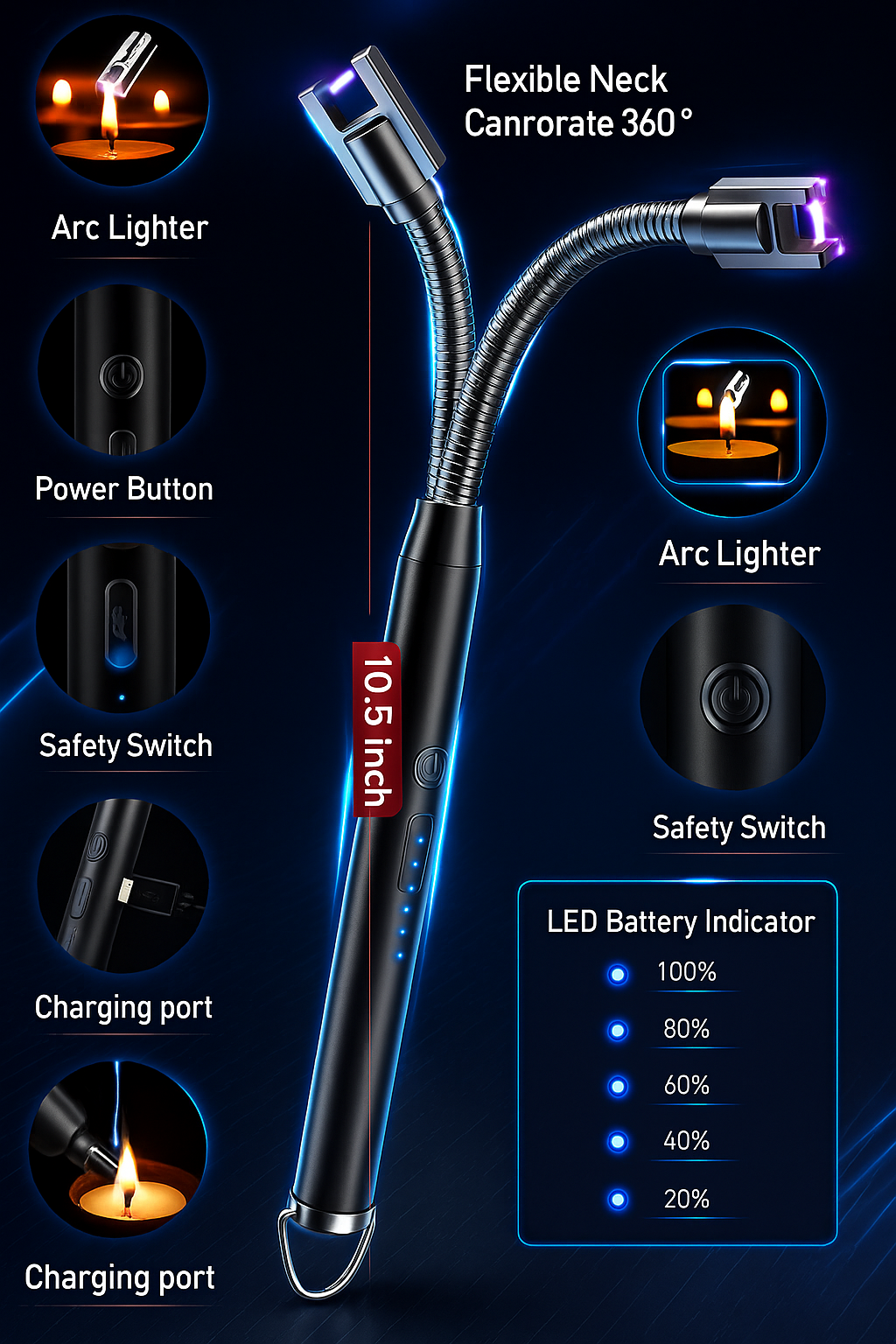 Rechargeable Usb Electric Gas Lighter